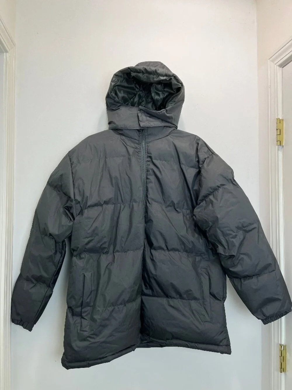 Marc New York Andrew Marc Mens Gray Removable Hood Puffer Jacket Full Zip M